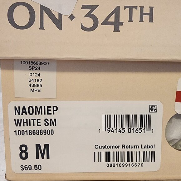 On 34th Naomie Ballet Flats White Smooth 8M - A011 - Picture 9 of 9